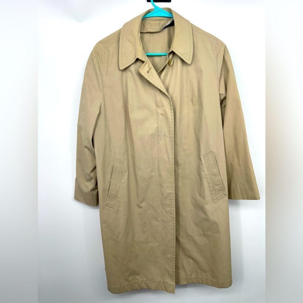 London fog trench coat size 12P tan with minor flaw small mark on front